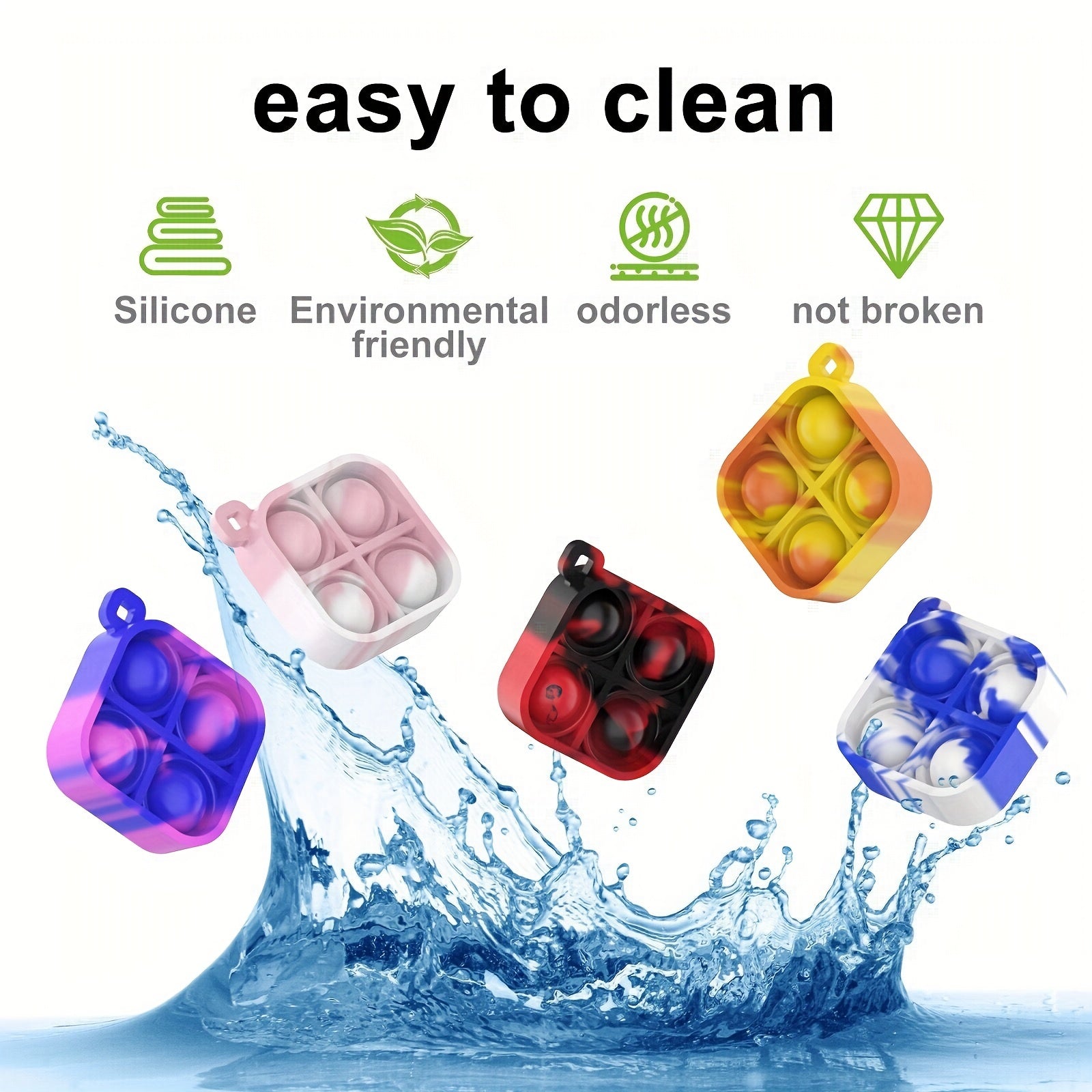 Mini Pop Keychain Fidget Toys Bulk Silicone Stress Relief Hand Toys For Toddlers
