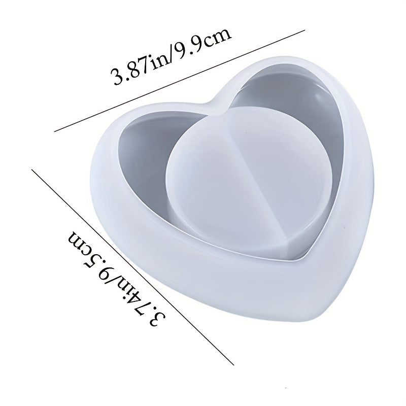 Heart Candle Holder Silicone Mold for DIY Flower Pot & Jewelry Box