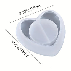 Heart Candle Holder Silicone Mold for DIY Flower Pot & Jewelry Box