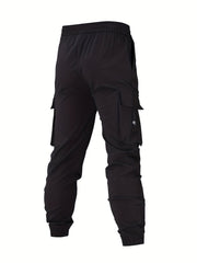 Cocktail Print Cargo Pants Men's Flap Pocket Trousers