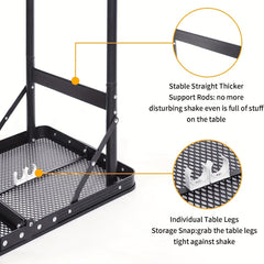 Portable Folding Table Adjustable Height for Indoor Outdoor Travel BBQ Beach