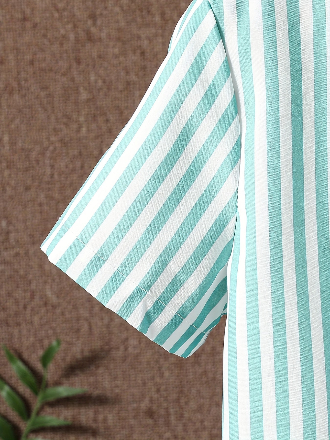 Boys Striped Short Sleeve Lapel Shirt