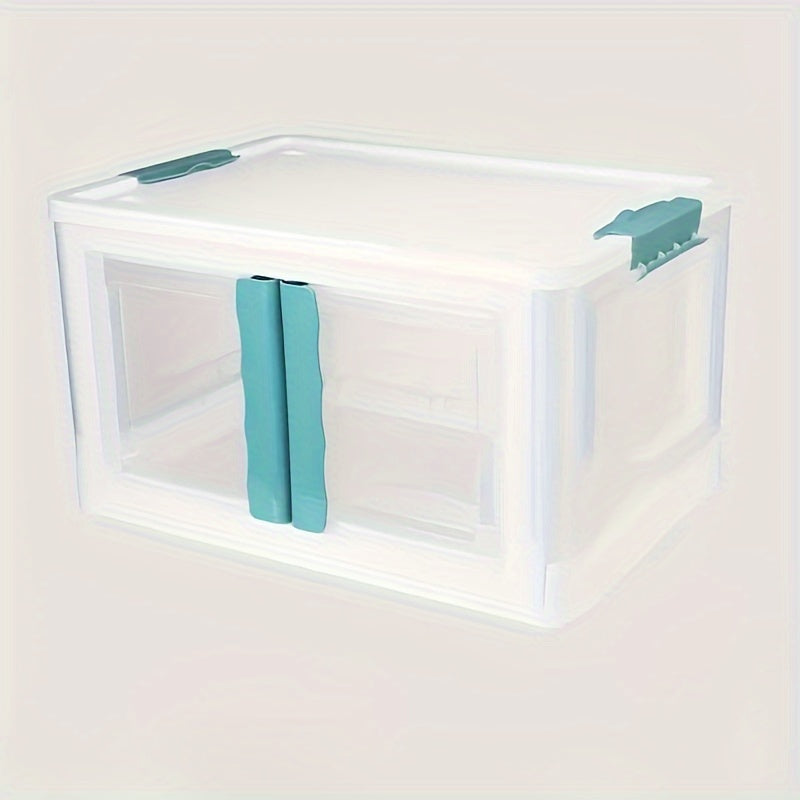Foldable Storage Bins With Lid Transparent Double Open Door Fold Box