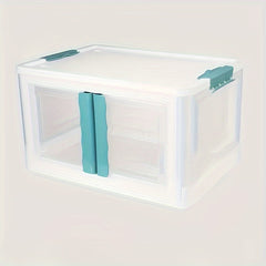 Foldable Storage Bins With Lid Transparent Double Open Door Fold Box