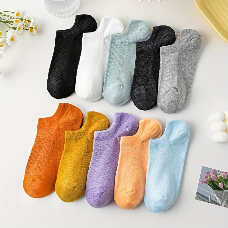 10 Sports Ankle Socks Comfy & Breathable Women's Stockings