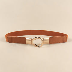 4PCS Brown Leaf and Bow Buckle Belt Set for Women