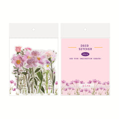 40pcs Floral Stickers Pack Waterproof Transparent PET for Bullet Journal DIY