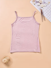 Solid Cami Top Crew Neck Sleeveless Lingerie