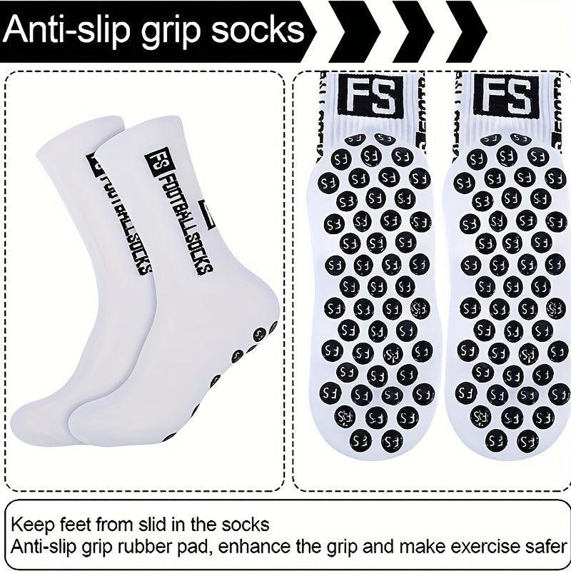 Men's Silicone Non-slip Mid-calf Football Socks