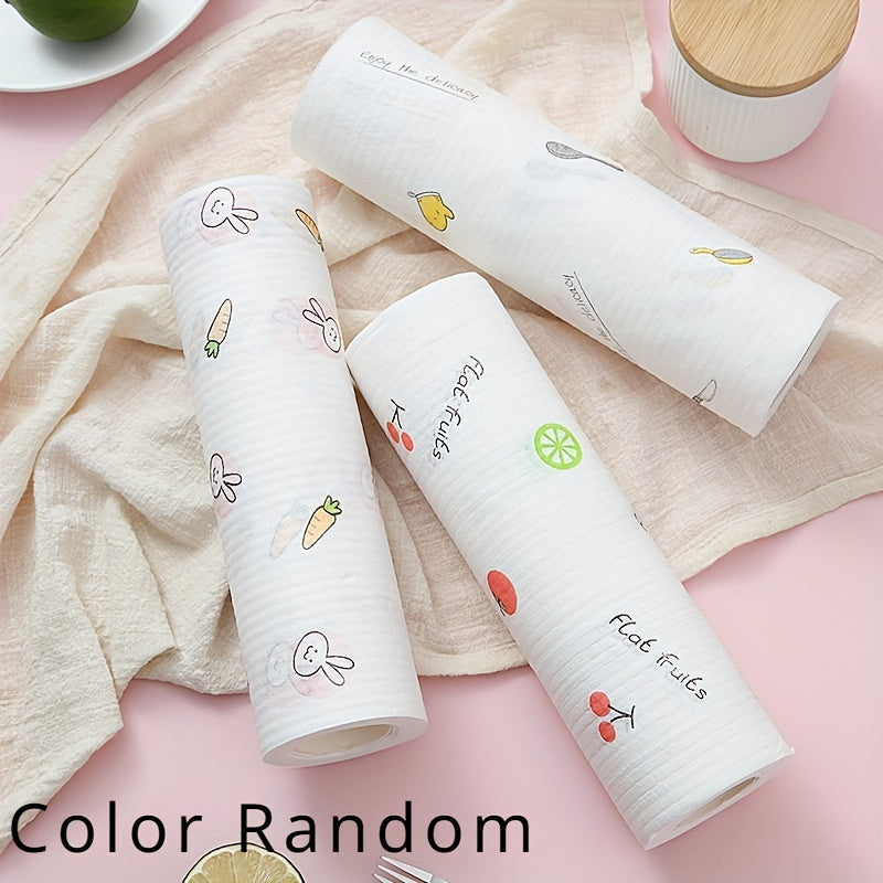 50pcs Lazy Rag Disposable Cleaning Cloth Dual-use Towel
