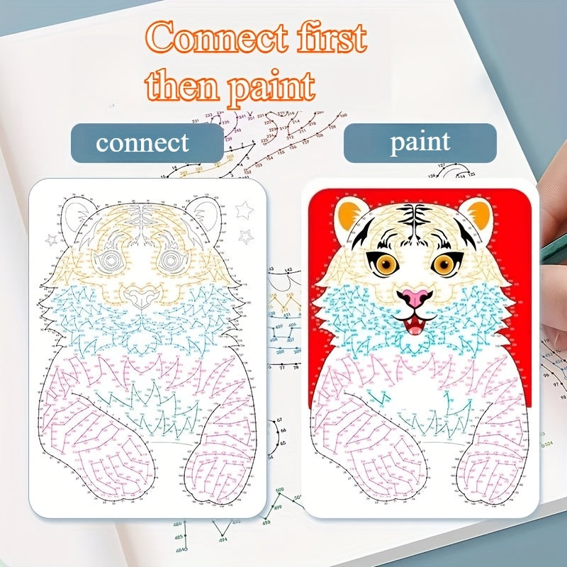 Dot to Dot Drawing Books with Animal Patterns 3 Levels of Difficulty