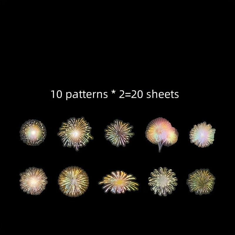 20pcs Fireworks Series PET Decorative Stickers for Diary Album Journal