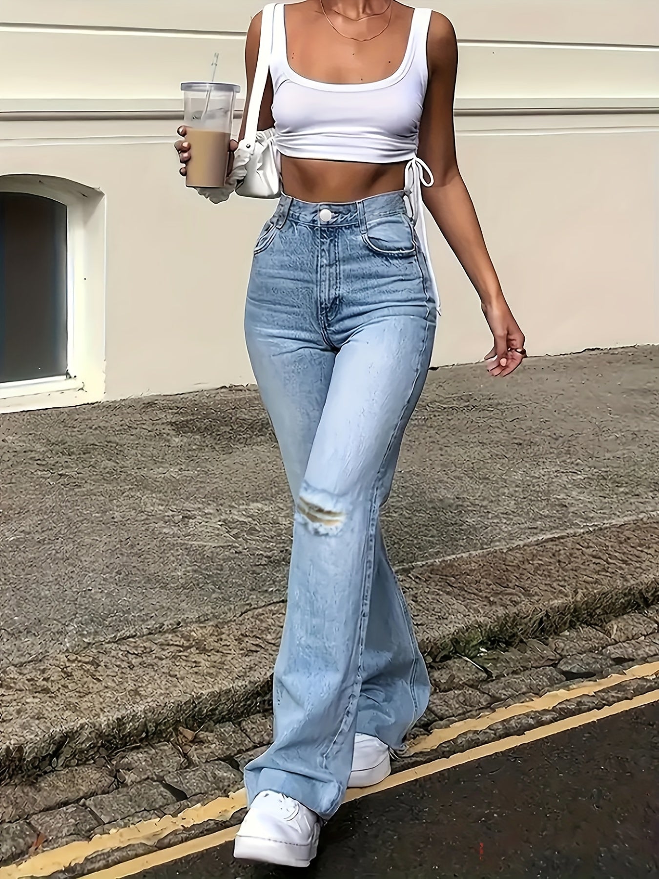 Women's Plus High Rise Flared Leg Jeans
