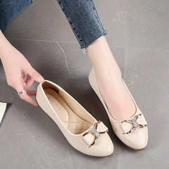 Women's Slip-On Bow Tie Casual Wedge Shoes