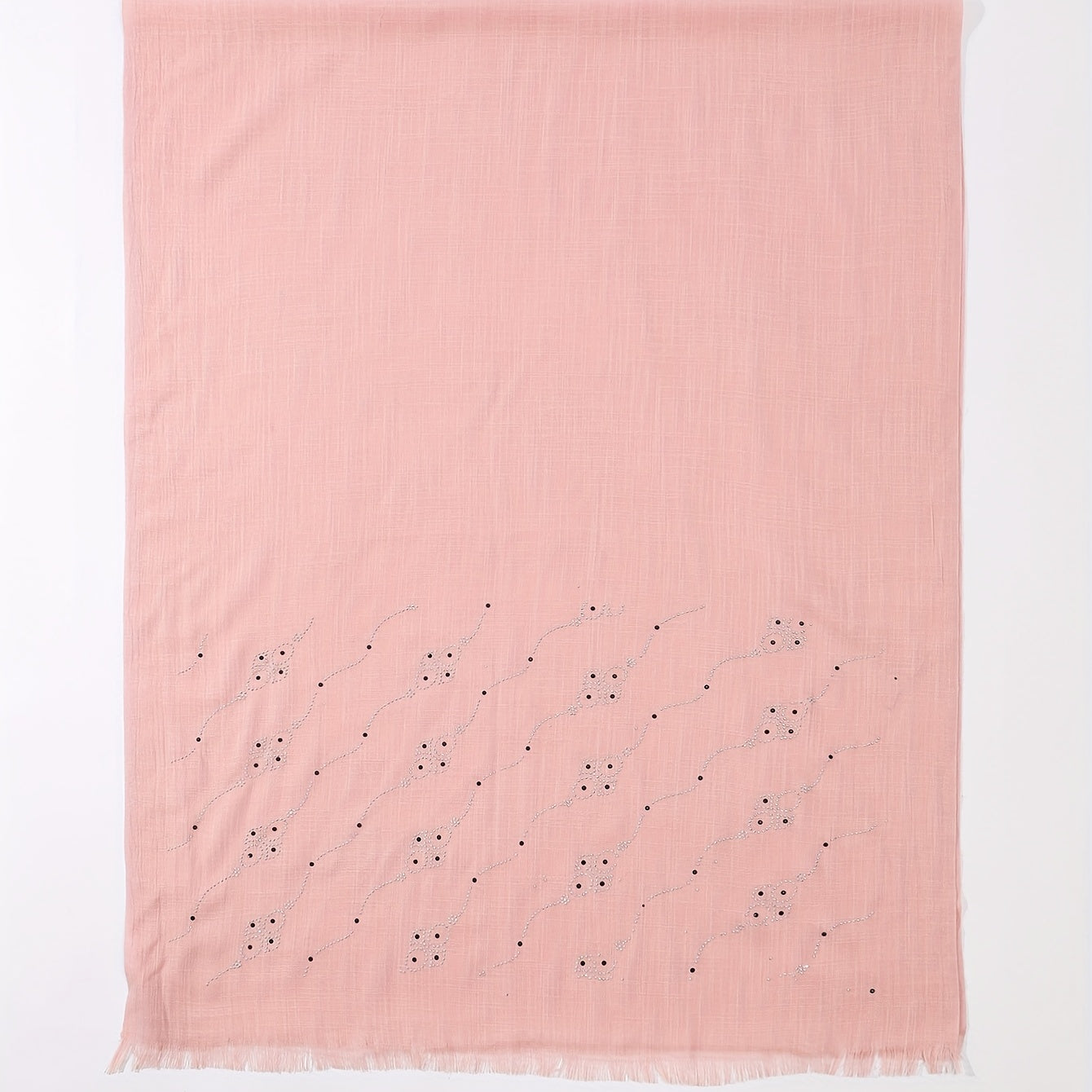 Rhinestone Decorated Breathable Scarf Sunscreen Wrap Inelastic Shawl