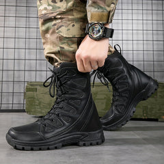 Men's Combat Boots Casual Lace-up Walking Hiking Outdoor Shoes
