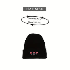 Mushroom Beanie Embroider Hat for Valentines