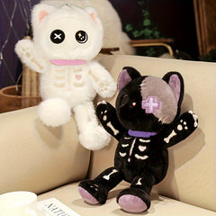 Skeleton Cat Plush Toy Stuffed Doll Halloween Gift
