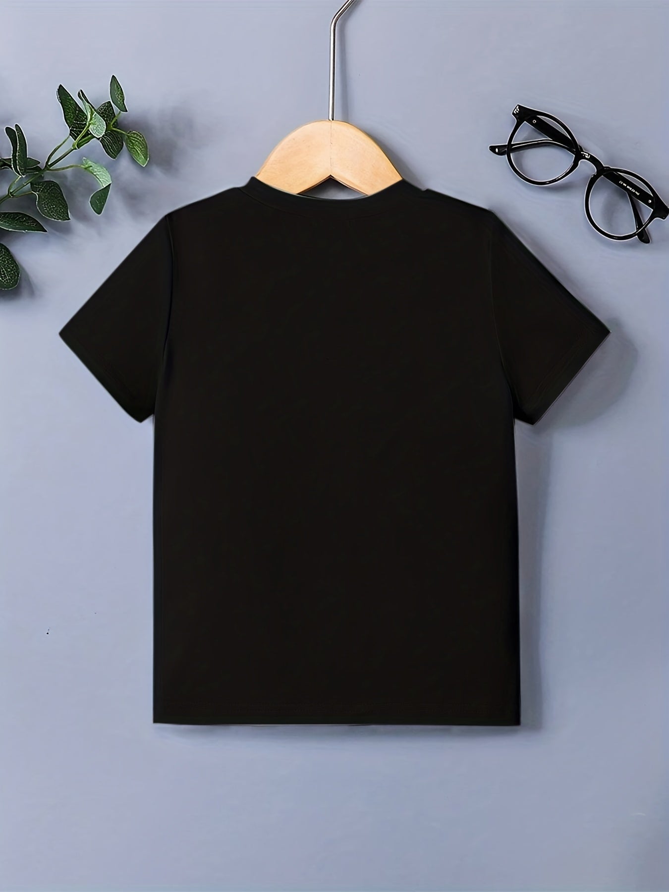 LA & Car Print Boys T-shirt Breathable & Stretchy Summer Casual Tee