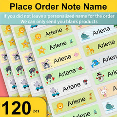 Custom Name Stickers Waterproof Labels Animal Tags Pack Of 120 180pcs