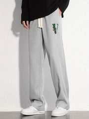 Men's V Graphic Print Loose Jogger Pants for Spring Fall