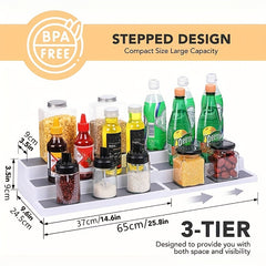 3 Tier Expandable Spice Rack Countertop Holder