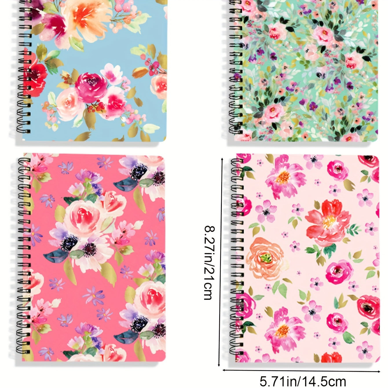 A5 Colorful Floral Pattern Notebook Hardcover Coil Book