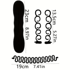 4pcs Hair Styling Accessory Bun Maker Braiding Tool Women