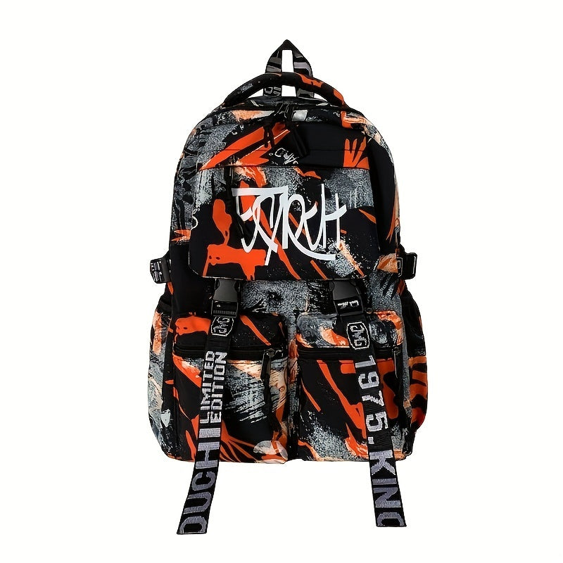 Graffiti Print Large School Laptop Backpack