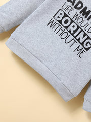 Kids Thermal Lined Sweatshirt Boys Crew Neck Top