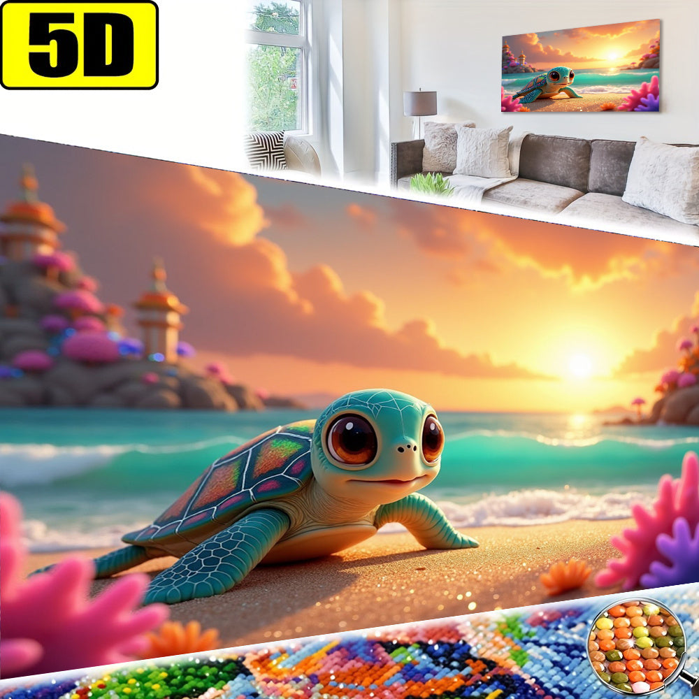 Ocean Themed Sea Turtle Diamond Painting Kit for Adults