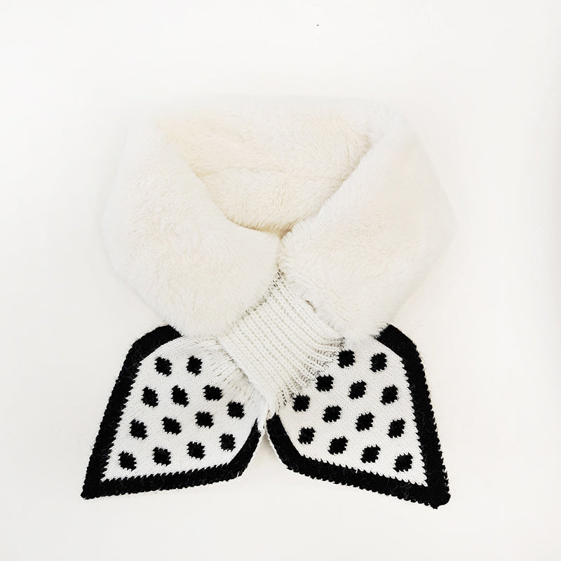 Plush Neck Scarf Soft Warm Winter Bow Tie Scarf