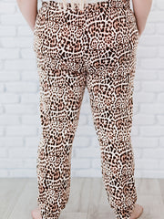 Women's Plus Leopard Print Loose Fit Trousers