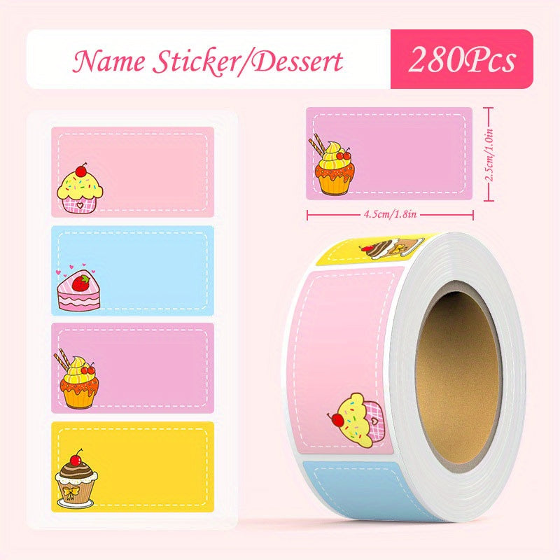 280pcs Cartoon Name Stickers - Personalize School Supplies and Office