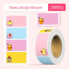 280pcs Cartoon Name Stickers - Personalize School Supplies and Office
