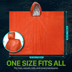 4pcs Emergency Rain Poncho Retains 90 Body Heat Reusable Raincoat