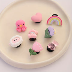8 Pcs Pink Bunny Shoe Charms Clogs Accessories