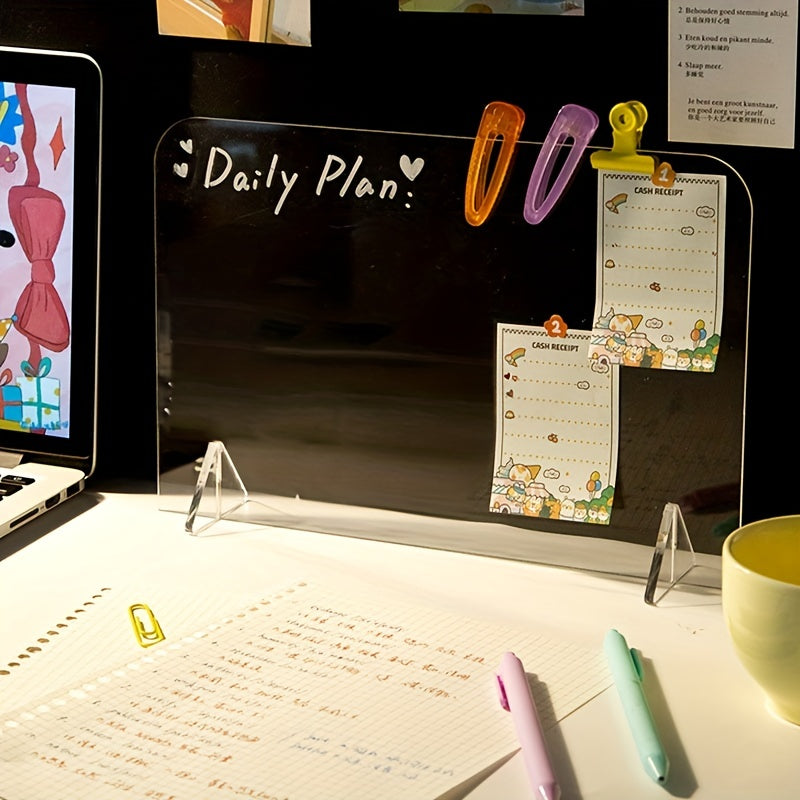 Erasable Desktop Acrylic Note Board Stand