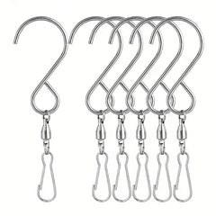 6pcs Rotating Wind Chime Hooks Stainless Steel for Hanging