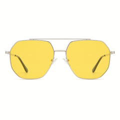 OUWEN Retro Polarized Aviator Sunglasses Night Driving Yellow Glasses