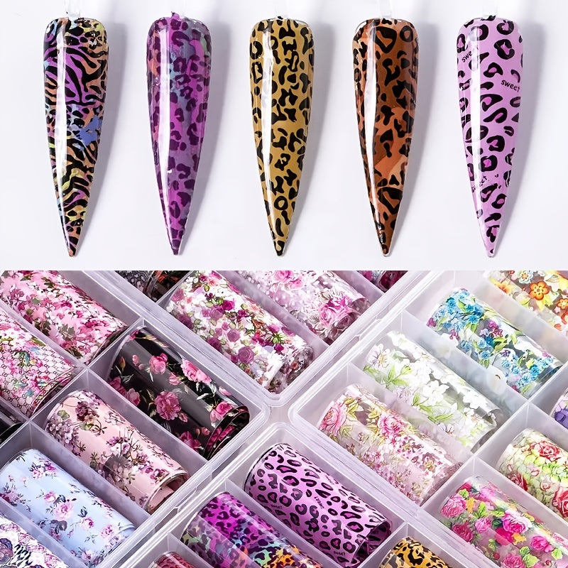 Spring Flower Nail Wraps Adhesive Decals for Manicure