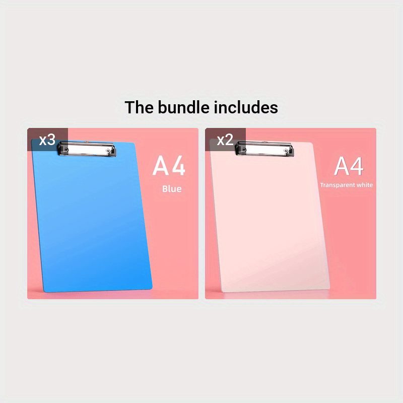 1pc A4 Clipboards With Metal Clip For Office