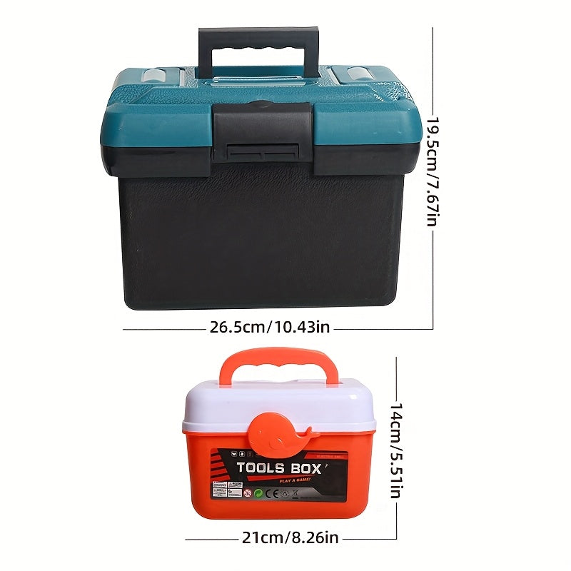 Kids' Simulation Tool Set with Toy Drill Bit and Storage Box