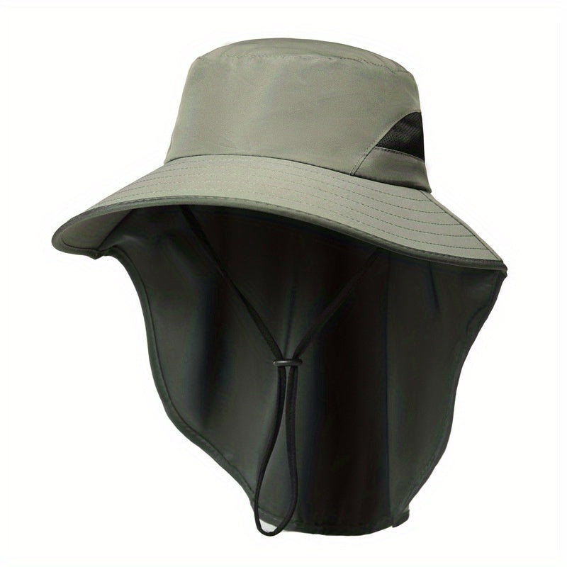Men's Sun Hat with Face Shield UV Protection Large Brim Fisherman Hat
