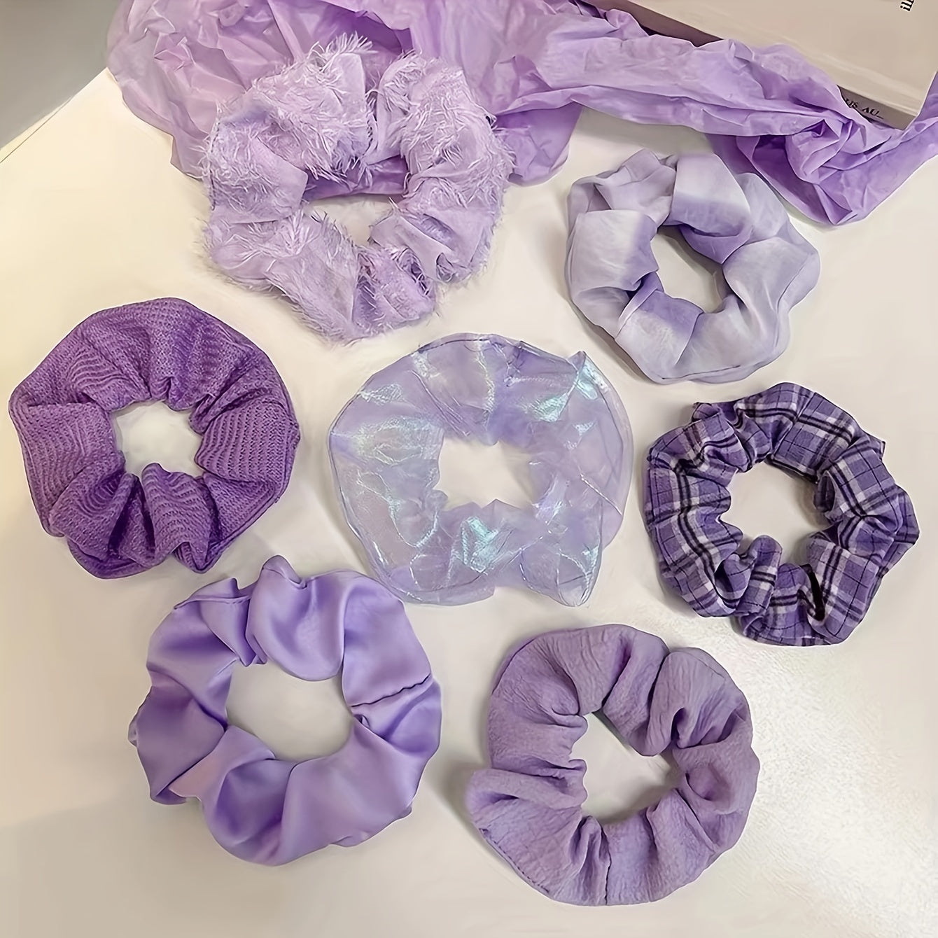 7pcs Summer Romantic Hair Tie Hair Bands Ponytail Holders Girls Hair Accessories