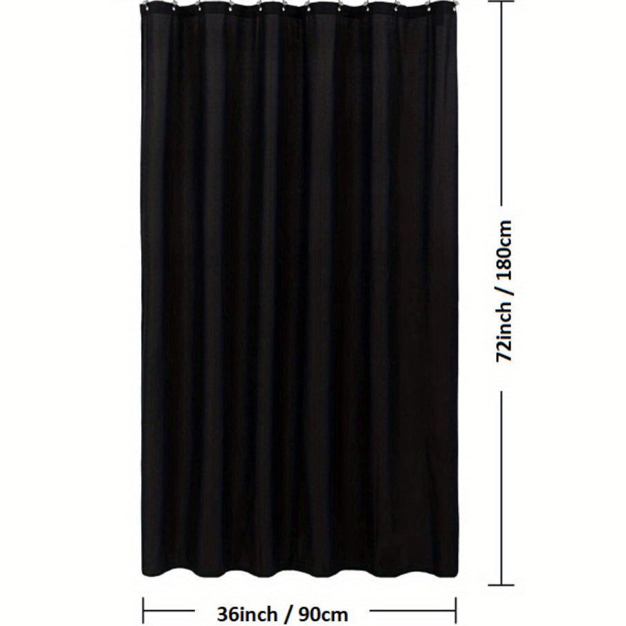 Waterproof Shower Curtain with Plastic Hooks Machine Washable