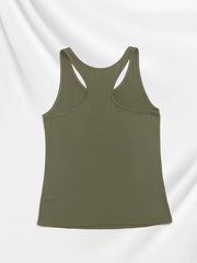  Casual Heart Print Tank Top Women's Plus Round Neck Racer Back Tank