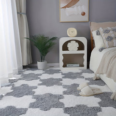 Thick Plush Shag Puzzle Floor Mat Interlocking Carpet Fluffy Area Rug