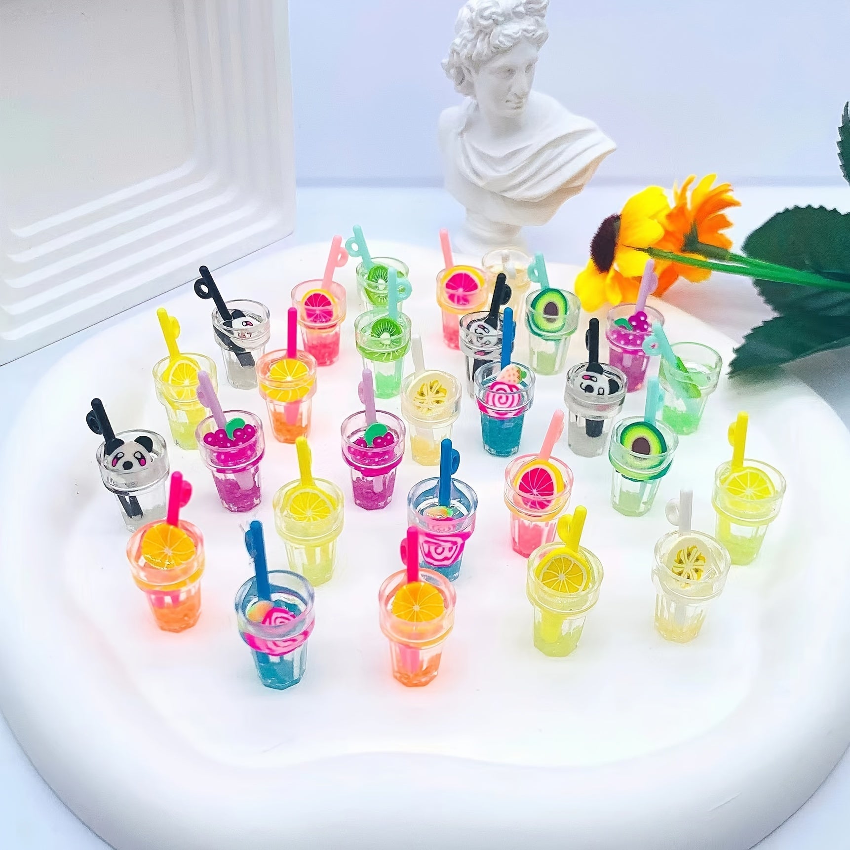 Luminous Fruit Cup Earrings Beverage Bottle Milk Tea Cookie Dice Earrings