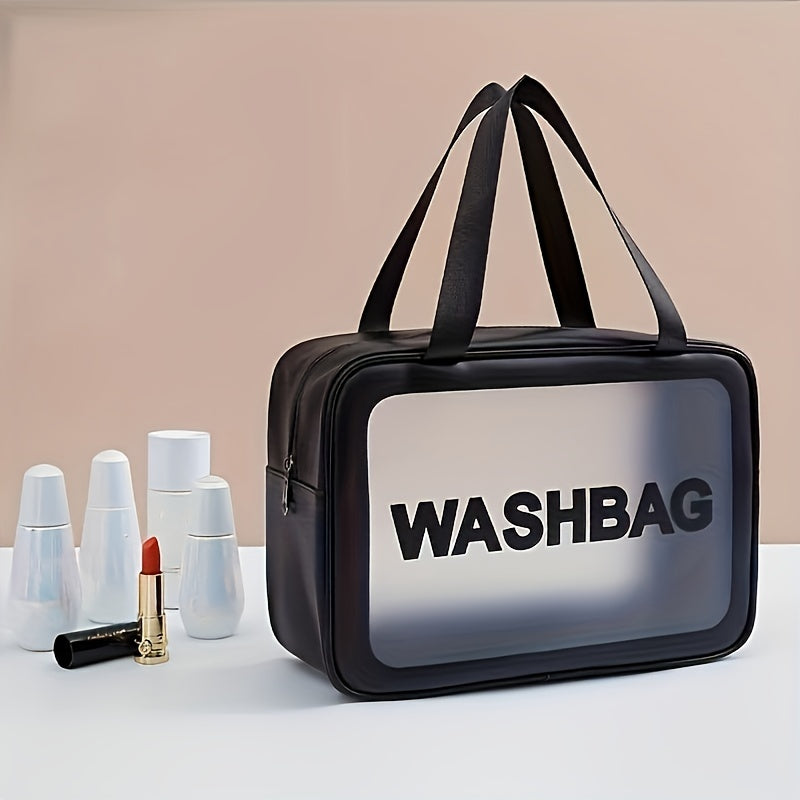 Large Capacity Letter Pattern Makeup Handbag Zipper Cosmetic Bag